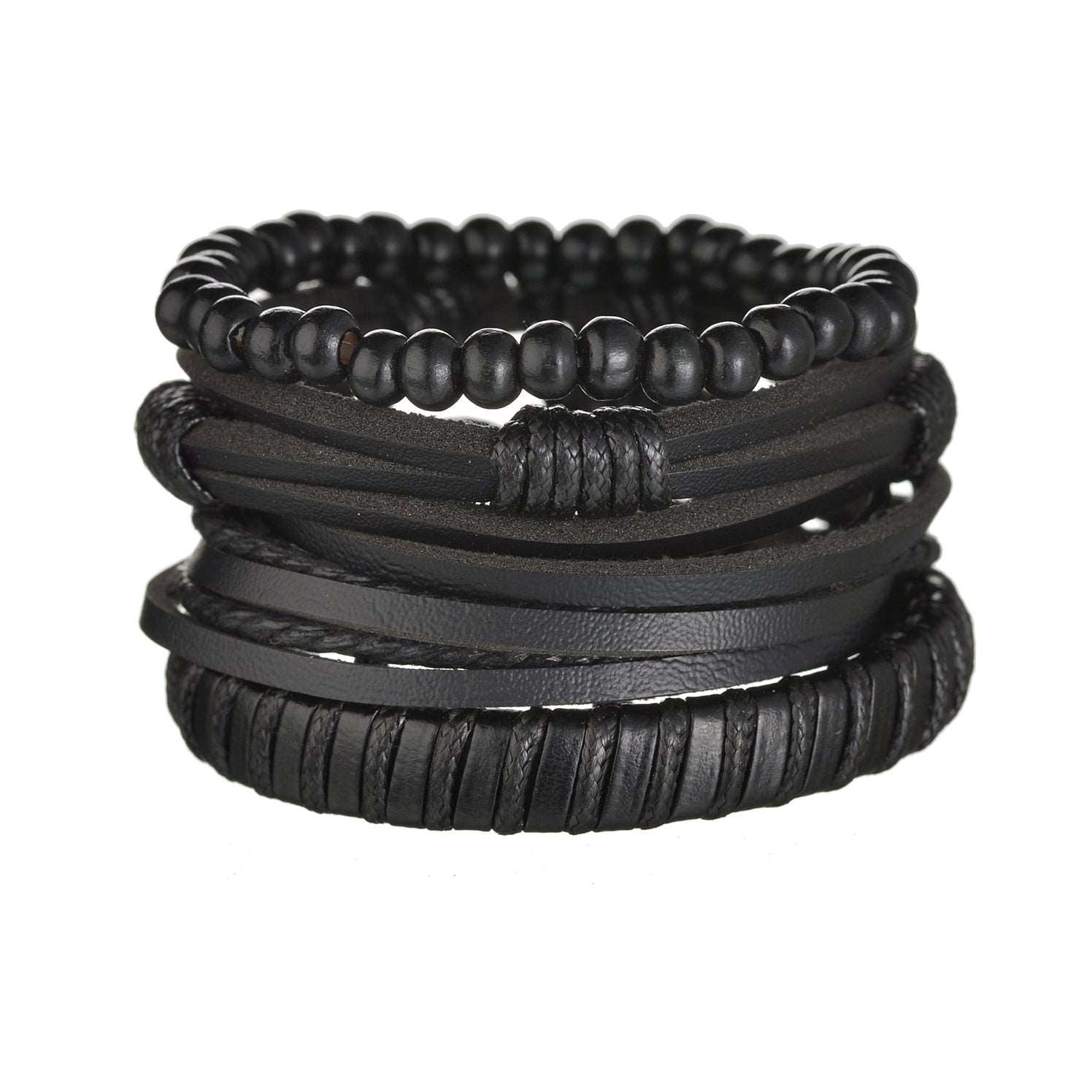 3/4Pcs/ Set Braided Wrap Leather Bracelet for Men