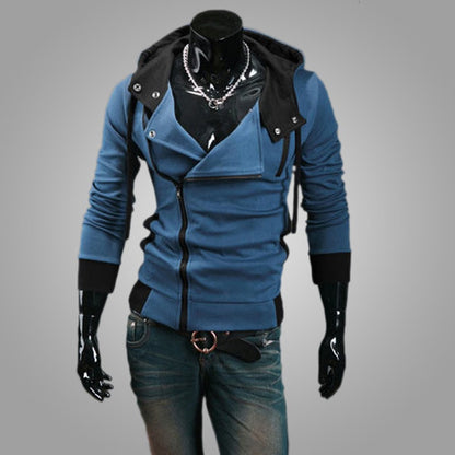 Casual Men's Hooded Jacket Black Slim Zipper Hoodie Sweatshirt Streetwear Outerwear Cardigan Sportswear Male Hoodies