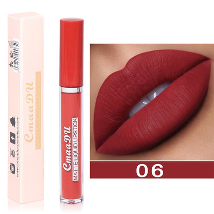 Velvet Matte Lip Gloss Sexy, Long Lasting, Non-stick Cup, Waterproof - Women's Beauty Makeup in Red shade