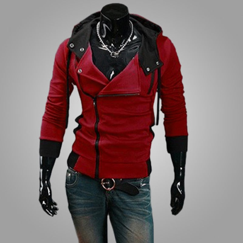 Casual Men's Hooded Jacket Black Slim Zipper Hoodie Sweatshirt Streetwear Outerwear Cardigan Sportswear Male Hoodies