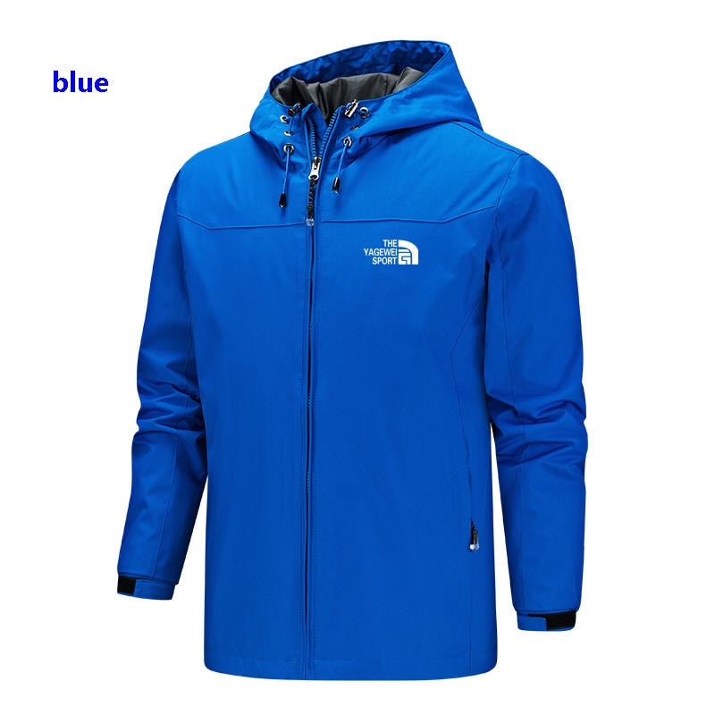 Autumn Winter Men's Lightweight Jacket with Hood, featuring Waterproof and Windproof Zipper Outdoor Fashion Sports Jacket for Men