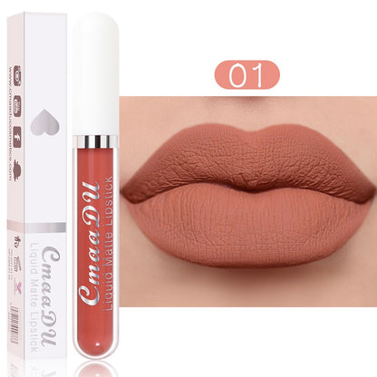 Velvet Matte Lip Gloss Sexy, Long Lasting, Non-stick Cup, Waterproof - Women's Beauty Makeup in Red shade