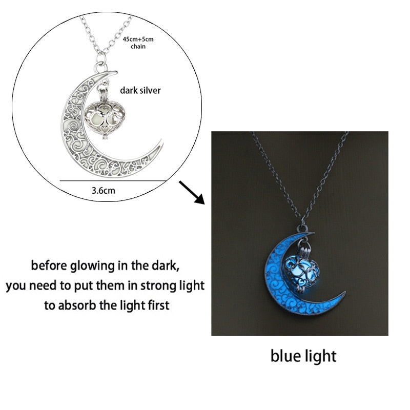 Luminous Dragon Necklace Glowing Night Fluorescence Antique Harajuku Style Silver Plated Glow In The Dark Necklace for Men Women Party Hallowen