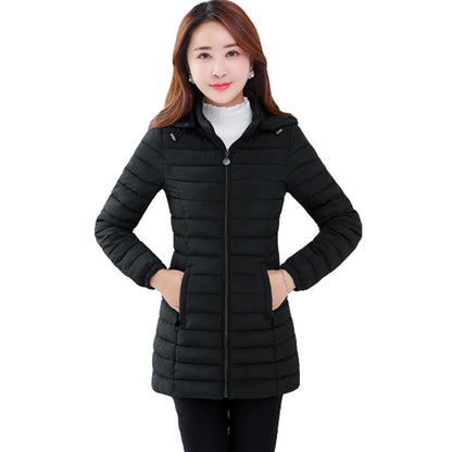  Winter Ultra-Light Thin Down Waterproof Coat for Women - Slim Short Hooded Parka Jacket