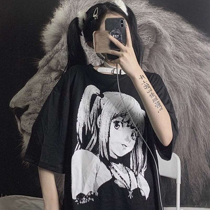 Anime Death Note Sweater Knit T-shirt Cosplay Costume Harajuku Tube Tops Outfit Long Sleeve Loose Sweater for Men and Women