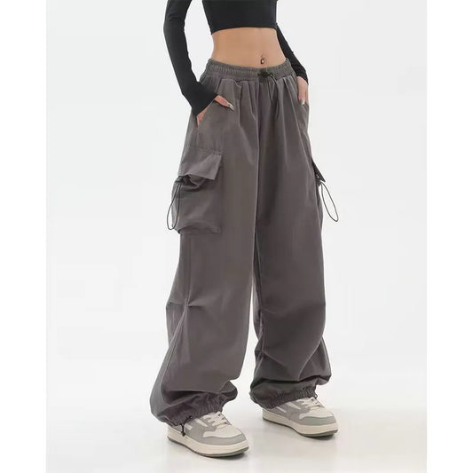 Cargo Pants Women Baggy Trousers 2024 Fall Streetwear Oversized Pants Vintage Casual Elastic Waist Loose Sweatpants Women