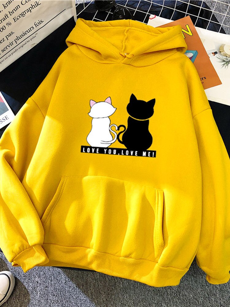 Harajuku Hoodie: Streetwear Hoodies for Women with Cute Cat Print - Autumn Long Sleeve Sweatshirt for a sudadera mujer style