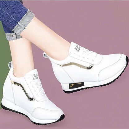 Women's Autumn Wedge Shoes Casual Increase Shoes with Hidden Heels, Thick Bottom Breathable Trainers - Zapatos De Mujer