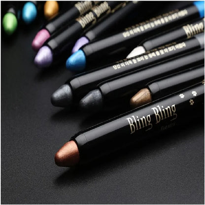 Waterproof Pearlescent Eyeshadow Pencil Stick 15 Colors Lasting Glitter Shimmer Eye Shadow Pen Eyeliner Stick Eyes Makeup Tools