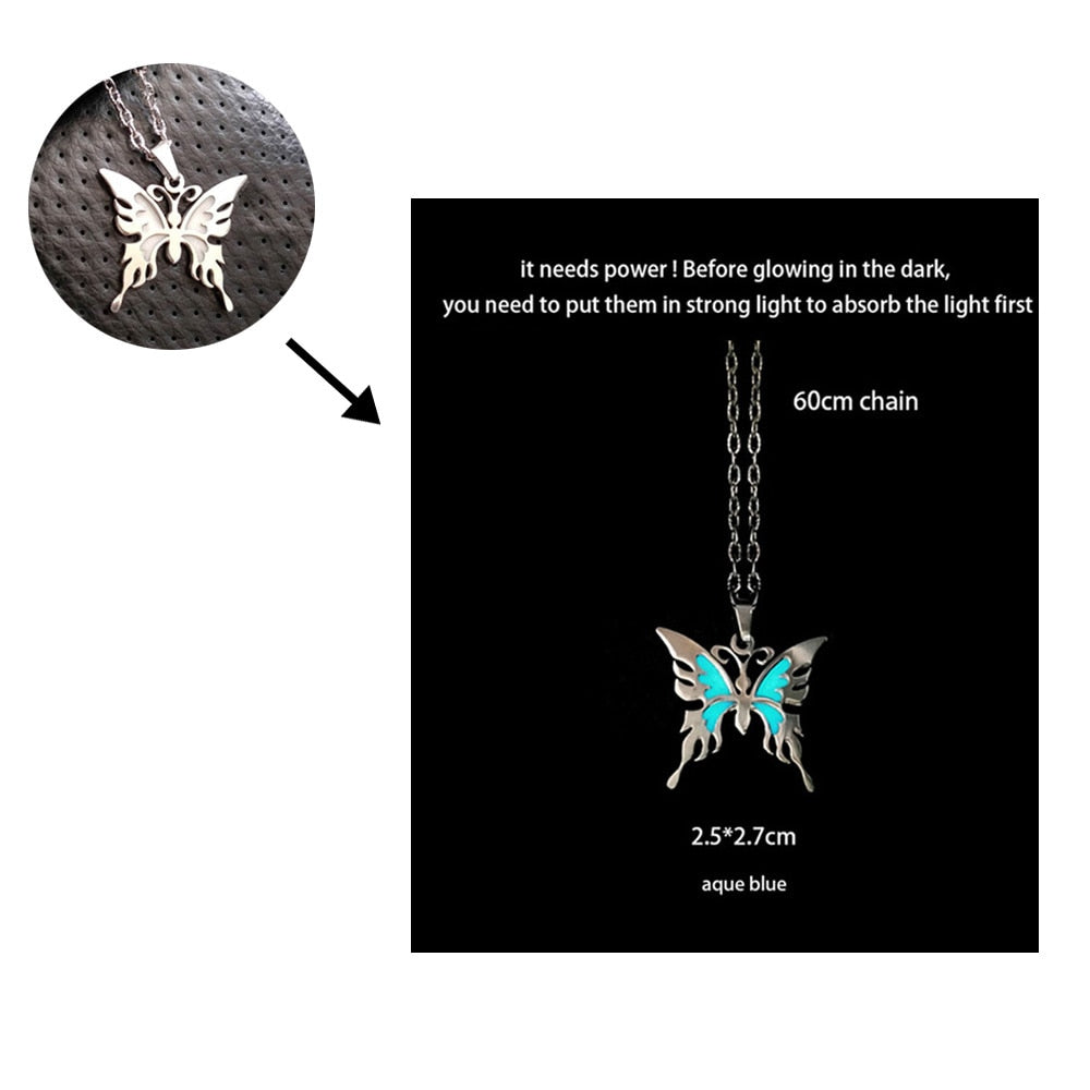 Luminous Dragon Necklace Glowing Night Fluorescence Antique Harajuku Style Silver Plated Glow In The Dark Necklace for Men Women Party Hallowen