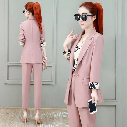 Modern Elegance Women Three-Piece Fashion office Suit Set - Professional Wear with a Touch of Korean Sophistication