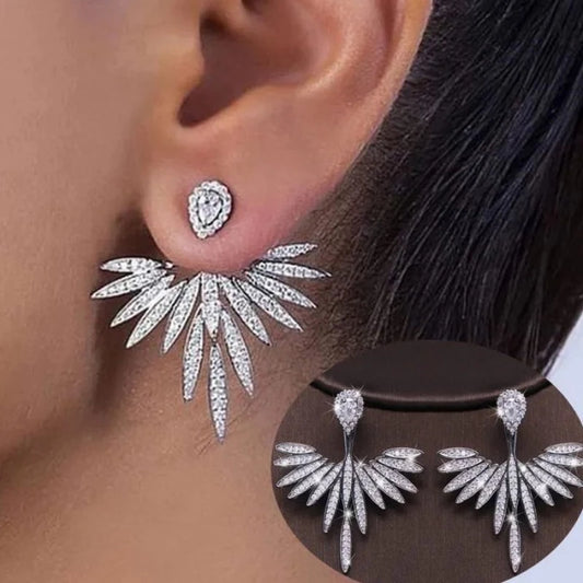 Luxury Trendy Marquise Flower Full Mirco Paved Crystal Zircon Naija Wedding Drop Earring Fashion Party Bridal Jewelry