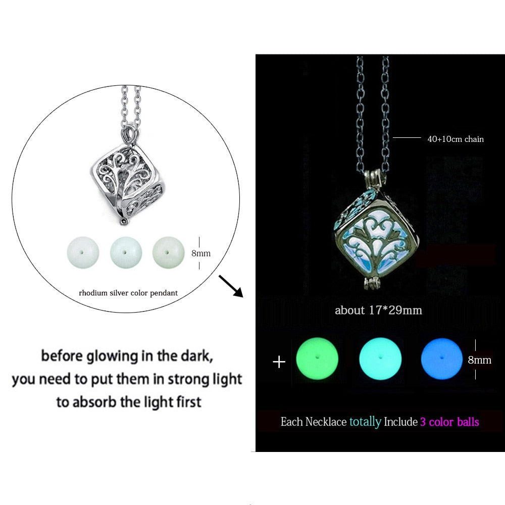 Luminous Dragon Necklace Glowing Night Fluorescence Antique Harajuku Style Silver Plated Glow In The Dark Necklace for Men Women Party Hallowen