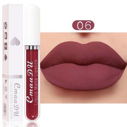 Velvet Matte Lip Gloss Sexy, Long Lasting, Non-stick Cup, Waterproof - Women's Beauty Makeup in Red shade