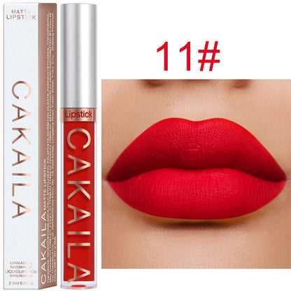 Velvet Matte Lip Gloss Sexy, Long Lasting, Non-stick Cup, Waterproof - Women's Beauty Makeup in Red shade