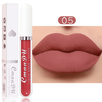 Velvet Matte Lip Gloss Sexy, Long Lasting, Non-stick Cup, Waterproof - Women's Beauty Makeup in Red shade