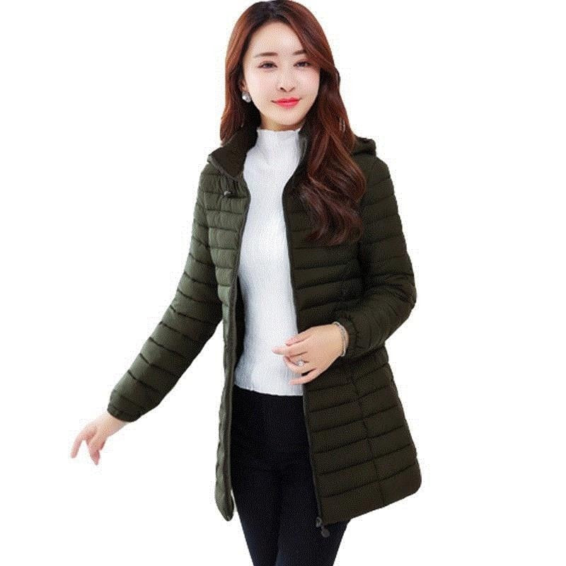  Winter Ultra-Light Thin Down Waterproof Coat for Women - Slim Short Hooded Parka Jacket