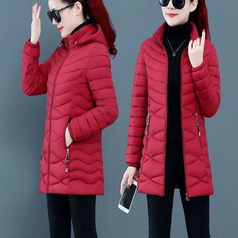 Autumn Winter Ultra-Light Thin Down  Waterproof Coat for Women - Slim Short Hooded Parka Jacket, Warm Women's Outerwear Clothing.