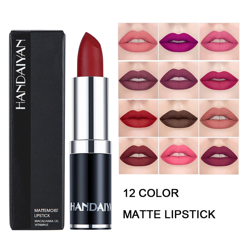 Long Lasting Cosmetic Sexy Nude Red Brown Purple Lipgloss Matte Lip Gloss Velvety Matte Waterproof Makeup