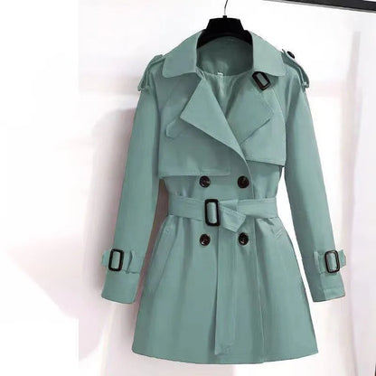 Women Vintage Elegant Clothes Trench Coat All-match Elegant Fashion Double Breasted Loose Street Short Jacke