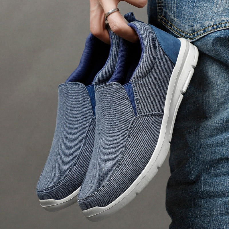 Men's Summer Canvas Shoes Breathable, Comfortable Slip-On Walking Sneakers