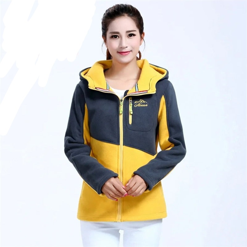 Women's Thickened Plush Fleece Coat Loose Zip Embroidered Jacket