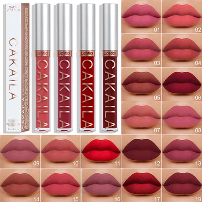 Velvet Matte Lip Gloss Sexy, Long Lasting, Non-stick Cup, Waterproof - Women's Beauty Makeup in Red shade