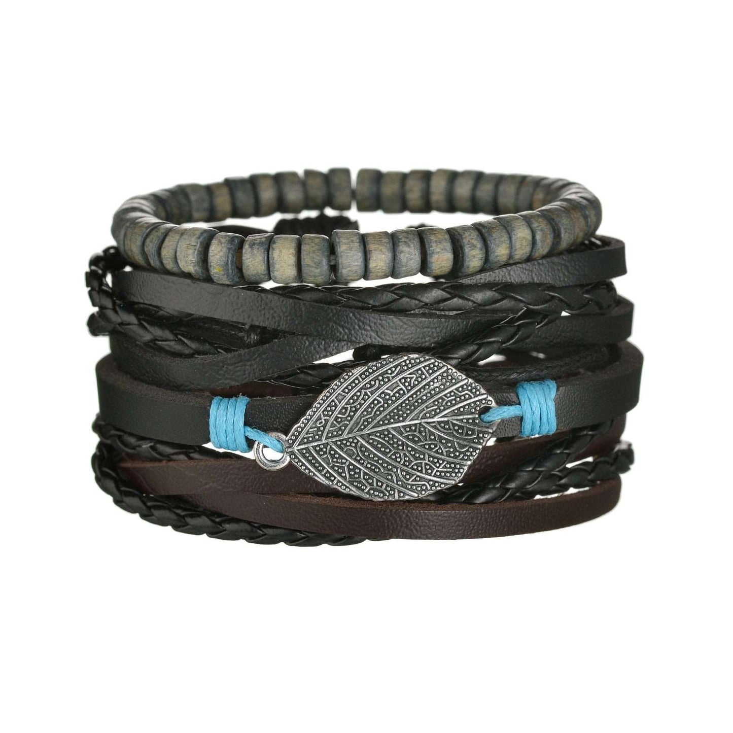 3/4Pcs/ Set Braided Wrap Leather Bracelet for Men