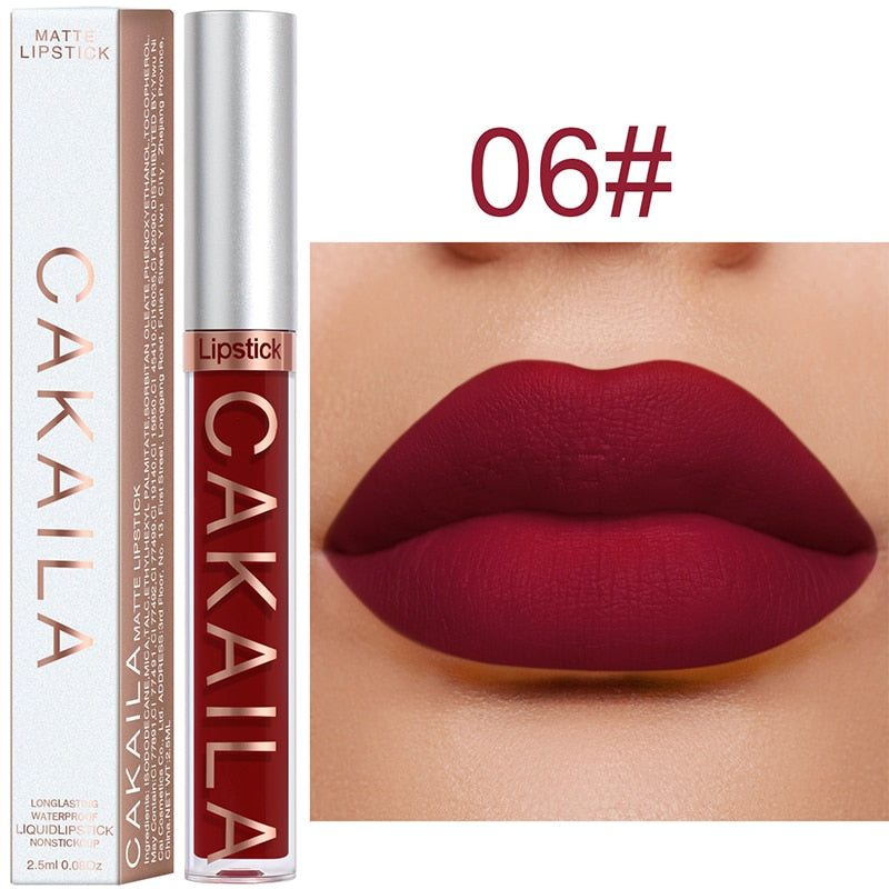 Velvet Matte Lip Gloss Sexy, Long Lasting, Non-stick Cup, Waterproof - Women's Beauty Makeup in Red shade