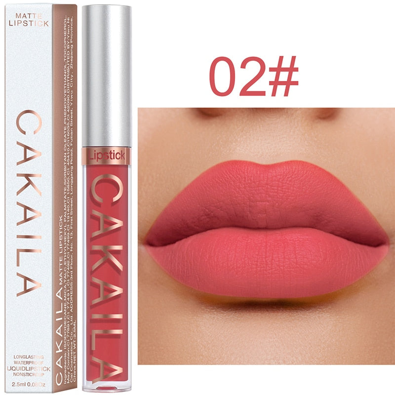 Velvet Matte Lip Gloss Sexy, Long Lasting, Non-stick Cup, Waterproof - Women's Beauty Makeup in Red shade