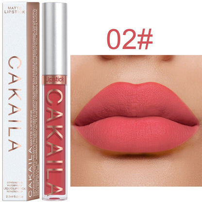 Velvet Matte Lip Gloss Sexy, Long Lasting, Non-stick Cup, Waterproof - Women's Beauty Makeup in Red shade