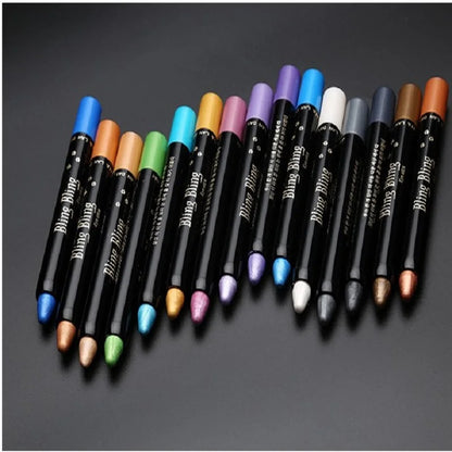 Waterproof Pearlescent Eyeshadow Pencil Stick 15 Colors Lasting Glitter Shimmer Eye Shadow Pen Eyeliner Stick Eyes Makeup Tools