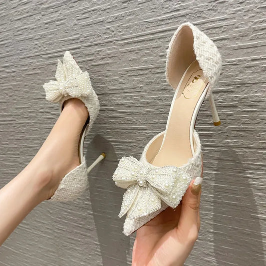  2024 Spring Brand Designer High Heels Pumps Woman Thin Heeled Party Shoes