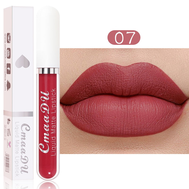 Velvet Matte Lip Gloss Sexy, Long Lasting, Non-stick Cup, Waterproof - Women's Beauty Makeup in Red shade