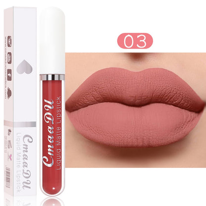 Velvet Matte Lip Gloss Sexy, Long Lasting, Non-stick Cup, Waterproof - Women's Beauty Makeup in Red shade