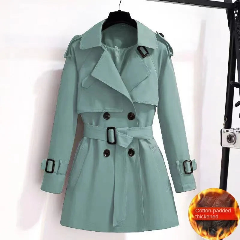 Women Vintage Elegant Clothes Trench Coat All-match Elegant Fashion Double Breasted Loose Street Short Jacke