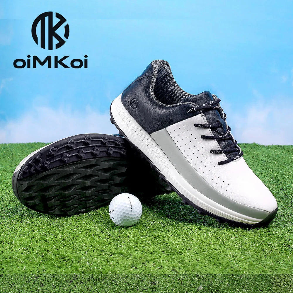 New Men's Golf Shoes Waterproof Non-slip Sports Shoes Rotary Buckle Outdoor Golf Training Men's Shoes