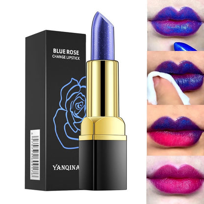 Blue Rose Lipstick Temperature Color Changing Lip Moisturizing Balm Female Makeup Sexy Lip Gloss