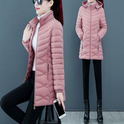  Winter Ultra-Light Thin Down Waterproof Coat for Women - Slim Short Hooded Parka Jacket