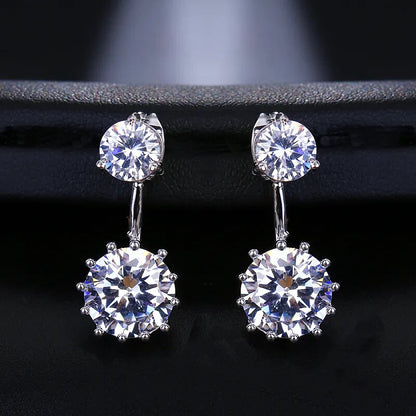 Luxury Trendy Marquise Flower Full Mirco Paved Crystal Zircon Naija Wedding Drop Earring 