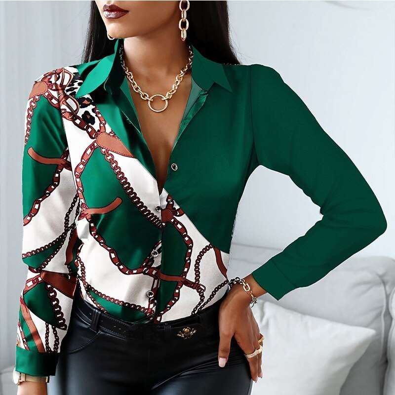 Autumn Fashion Button Up Satin Silk Shirt