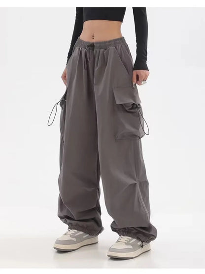 Cargo Pants Women Baggy Trousers 2024 Fall Streetwear Oversized Pants Vintage Casual Elastic Waist Loose Sweatpants Women