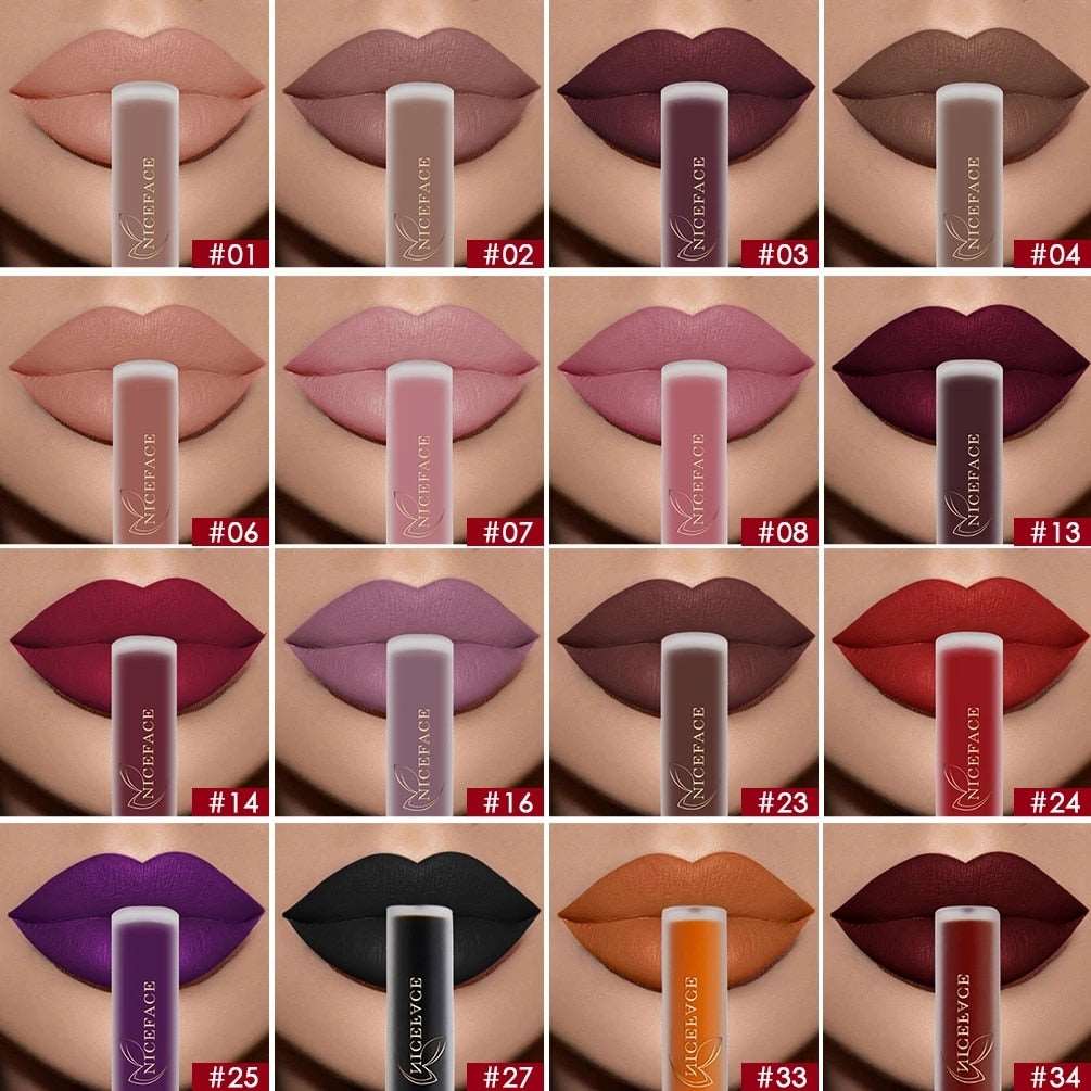 34 Color Lip Gloss Waterproof Nude Matte Liquid Lipstick Moisturizing Long Lasting Lipgloss