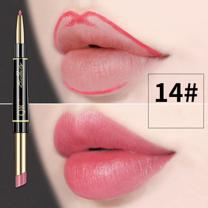 2 IN 1 Lip Liner Waterproof Matte Lipstick Pencil Sexy Red Long Lasting Lipliner Makeup Cosmetics