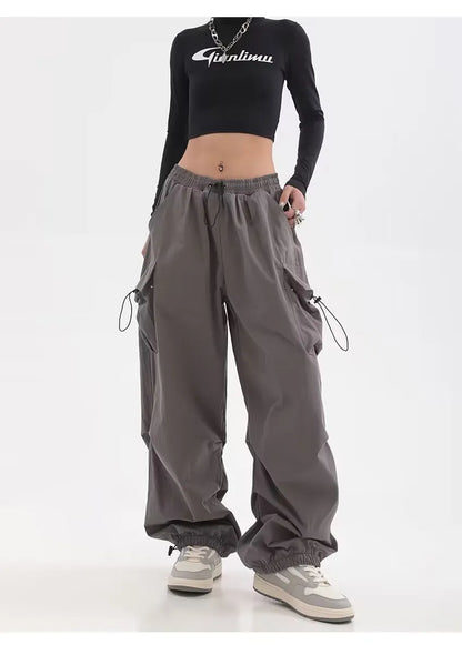 Cargo Pants Women Baggy Trousers 2024 Fall Streetwear Oversized Pants Vintage Casual Elastic Waist Loose Sweatpants Women