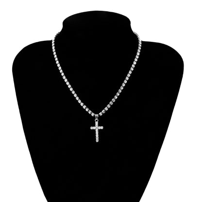 Best New Fast and Furious 7 Moive Cross Tourette Necklace Dominic Toretto Crystal Jesus Cross Pendant Necklace For Men Gifts Jewelry