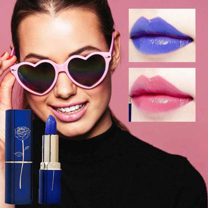 Blue Rose Lipstick Temperature Color Changing Lip Moisturizing Balm Female Makeup Sexy Lip Gloss