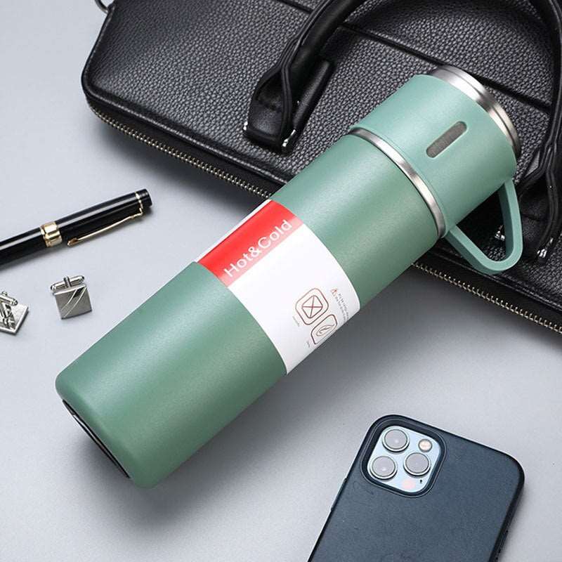 3 In 1 set of  Thermos Mug Leak_Proof Travel Thermo Cup for Tea Water Coffee  500ML Gift Set