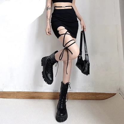 Gothic Mini Skirts Black High Waist Women Skirt 2024 New Y2k Style Harajuku Punk Goth Dark Grunge Streetwear Female Clothes