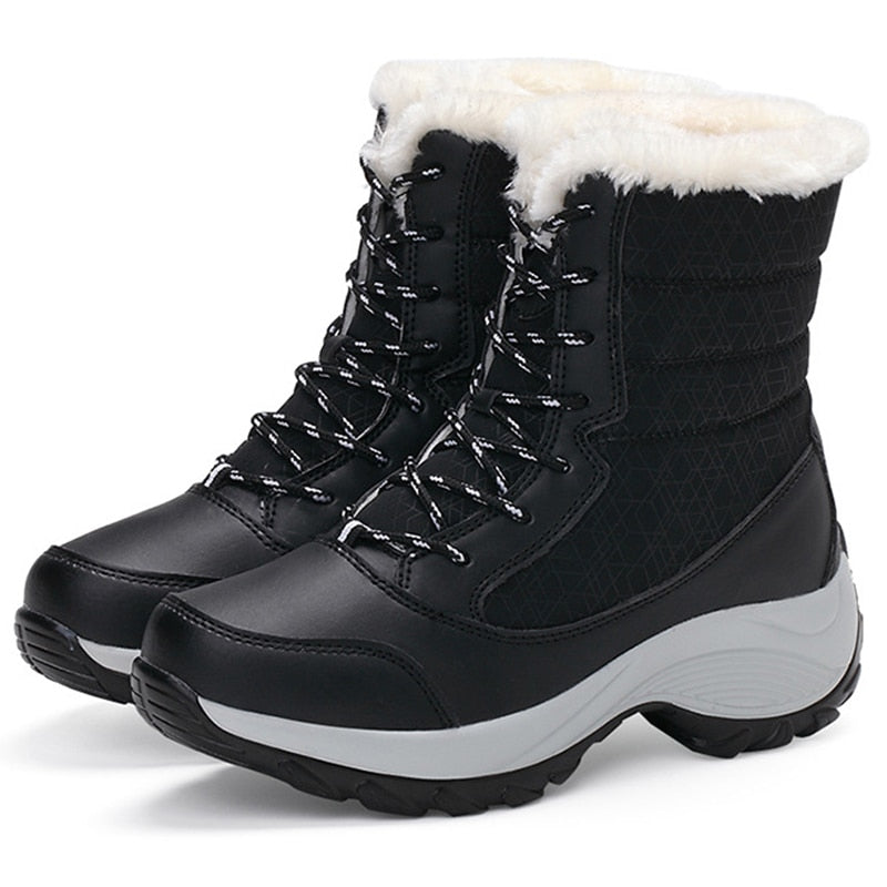 Women's Lightweight Ankle Boots Platform Heels, Winter Botas Mujer, Keep Warm Snow Shoes for Females - Botines